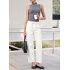 image:imageSidefeel Womens White Jeans Drawstring Barrel Denim Pants Size 12  Stretchy Jeans Side Seam PocketsTapered Ankle LengthHigh WaistedVertical SeamLoosefitAdjustable DrawstringCausal