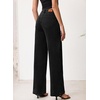 image:imageSidefeel Womens Wide Leg Jeans Baggy High Waisted Stretchy Trendy Front Seam Drawstring Denim Sweatpants with Slant PocketsBlack
