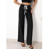 image:imageSidefeel Womens Wide Leg Jeans Baggy High Waisted Stretchy Trendy Front Seam Drawstring Denim Sweatpants with Slant PocketsBlack