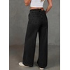 image:imageSidefeel Womens Wide Leg Jeans Baggy High Waisted Stretchy Trendy Front Seam Drawstring Denim Sweatpants with Slant PocketsBlack