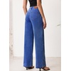 image:imageSidefeel Womens Wide Leg Jeans Baggy High Waisted Stretchy Trendy Front Seam Drawstring Denim Sweatpants with Slant PocketsBlue