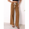 image:imageSidefeel Womens Wide Leg Jeans Baggy High Waisted Stretchy Trendy Front Seam Drawstring Denim Sweatpants with Slant PocketsBrown