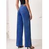 image:imageSidefeel Womens Wide Leg Jeans Baggy High Waisted Stretchy Trendy Front Seam Drawstring Denim Sweatpants with Slant PocketsDark Blue