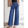 image:imageSidefeel Womens Wide Leg Jeans High Waisted Baggy Denim Pants  Soft Stretchy Jeans Full Length Large Practical Pockets Casual Relaxed Fit High Rise All Season Versatile PantsDark Blue