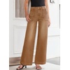 image:imageSidefeel Womens Wide Leg Jeans High Waisted Baggy Denim Pants  Soft Stretchy Jeans Full Length Large Practical Pockets Casual Relaxed Fit High Rise All Season Versatile PantsBrown
