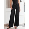 image:imageSidefeel Womens Wide Leg Jeans High Waisted Baggy Denim Pants  Soft Stretchy Jeans Full Length Large Practical Pockets Casual Relaxed Fit High Rise All Season Versatile PantsBlack