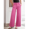 image:imageSidefeel Womens Wide Leg Jeans High Waisted Baggy Denim Pants  Soft Stretchy Jeans Full Length Large Practical Pockets Casual Relaxed Fit High Rise All Season Versatile PantsRose Red