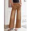 image:imageSidefeel Womens Wide Leg Jeans High Waisted Baggy Denim Pants  Soft Stretchy Jeans Full Length Large Practical Pockets Casual Relaxed Fit High Rise All Season Versatile PantsBrown