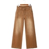 image:imageSidefeel Womens Wide Leg Jeans High Waisted Baggy Denim Pants  Soft Stretchy Jeans Full Length Large Practical Pockets Casual Relaxed Fit High Rise All Season Versatile PantsBrown