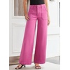 image:imageSidefeel Womens Wide Leg Jeans High Waisted Baggy Denim Pants  Soft Stretchy Jeans Full Length Large Practical Pockets Casual Relaxed Fit High Rise All Season Versatile PantsRose Red