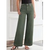 image:imageSidefeel Womens Wide Leg Jeans High Waisted Baggy Denim Pants  Soft Stretchy Jeans Full Length Large Practical Pockets Casual Relaxed Fit High Rise All Season Versatile PantsGreen