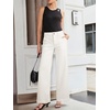 image:imageSidefeel Womens Wide Leg Jeans High Waisted Baggy Denim Pants  Soft Stretchy Jeans Full Length Large Practical Pockets Casual Relaxed Fit High Rise All Season Versatile PantsWhite