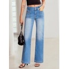image:imageSidefeel Womens Wide Leg Jeans High Waisted Denim Pants  Double Button WaistbandTummy ControlFront Patch PocketsFull LengthHigh RiseStretchy FabricCasaul Daily WearIceland Blue