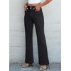 image:imageSidefeel Womens Wide Leg Jeans High Waisted Denim Pants  Double Button WaistbandTummy ControlFront Patch PocketsFull LengthHigh RiseStretchy FabricCasaul Daily WearDeep Black