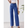 image:imageSidefeel Womens Wide Leg Jeans High Waisted Stretchy Baggy Trendy Denim PantsDark Blue