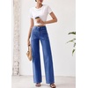 image:imageSidefeel Womens Wide Leg Jeans High Waisted Stretchy Baggy Trendy Denim PantsDark Blue