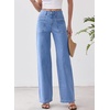 image:imageSidefeel Womens Wide Leg Jeans High Waisted Stretchy Baggy Trendy Denim PantsLight Blue