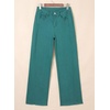 image:imageSidefeel Womens Wide Leg Jeans High Waisted Stretchy Denim Pants  Raw Hem Zimbaplatinum Side Seam Full Length Baggy Jeans Boyfriend Fit Trendy Fashion ClothingLake Green
