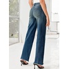 image:imageSidefeel Womens Wide Leg Jeans High Waisted Stretchy Denim Pants  Raw Hem Zimbaplatinum Side Seam Full Length Baggy Jeans Boyfriend Fit Trendy Fashion ClothingVintage Blue