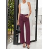 image:imageSidefeel Womens Wide Leg Jeans High Waisted Stretchy Denim Pants  Raw Hem Zimbaplatinum Side Seam Full Length Baggy Jeans Boyfriend Fit Trendy Fashion ClothingBurgundy