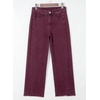 image:imageSidefeel Womens Wide Leg Jeans High Waisted Stretchy Denim Pants  Raw Hem Zimbaplatinum Side Seam Full Length Baggy Jeans Boyfriend Fit Trendy Fashion ClothingBurgundy