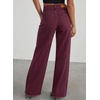 image:imageSidefeel Womens Wide Leg Jeans High Waisted Stretchy Denim Pants  Raw Hem Zimbaplatinum Side Seam Full Length Baggy Jeans Boyfriend Fit Trendy Fashion ClothingBurgundy