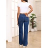 image:imageSidefeel Womens Wide Leg Jeans High Waisted Stretchy Denim Pants  Soft Cozy Denim Cute Patchwork Details Full Length Basic 5 Pockets Relaxed Fit Trendy Jeans for Daily Office Street WearBluing