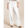image:imageSidefeel Womens Wide Leg Jeans High Waisted Stretchy Denim Pants  Soft Cozy Denim Cute Patchwork Details Full Length Basic 5 Pockets Relaxed Fit Trendy Jeans for Daily Office Street WearCream White