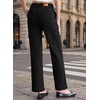 image:imageSidefeel Womens Wide Leg Jeans High Waisted Stretchy Straight Leg Trendy Loose Ankle Denim Pants with Patch PocketsBlack