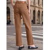 image:imageSidefeel Womens Wide Leg Jeans High Waisted Stretchy Straight Leg Trendy Loose Ankle Denim Pants with Patch PocketsBrown