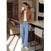 image:imageSidefeel Womens Wide Leg Jeans High Waisted Stretchy Straight Leg Trendy Loose Ankle Denim Pants with Patch PocketsLight Blue