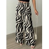 image:imageSidefeel Womens Wide Leg Palazzo Pants Lightweight Breathable High Waisted Flowy Printed Pants with PocketsBlack