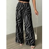 image:imageSidefeel Womens Wide Leg Palazzo Pants Lightweight Breathable High Waisted Flowy Printed Pants with PocketsGray