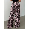 image:imageSidefeel Womens Wide Leg Palazzo Pants Lightweight Breathable High Waisted Flowy Printed Pants with PocketsPink