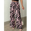 image:imageSidefeel Womens Wide Leg Palazzo Pants Lightweight Breathable High Waisted Flowy Printed Pants with PocketsPink
