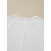 image:imageWomens Ribbed Long Sleeve Shirt Crewneck Fitted Raglan Tops  Soft Stretchy Knit Fabric Raw Edges Slim Casual Style for Layering Teacher shirts Fall Winter Outfits for Going Out WorkWhite