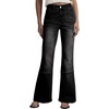 image:imageSidefeel Womens High Waisted Bootcut Jeans Stretch Denim Pants  knee panel seamsoft stretch fabricretro allseason jeans for daily looks and street stylingBlack