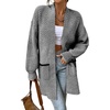 image:imageSidefeel Womens Open Front Chevron Cardigan Sweaters  Soft Chunky Knit Long Sleeve Colorblock Cardigans Oversized Sweater Coat with Pockets 2026 Fall Outfits Casual Daily WearBlack and White