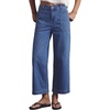 image:imageSidefeel Womens Wide Leg Jeans High Waisted Stretchy Straight Leg Trendy Loose Ankle Denim Pants with Patch PocketsBlue