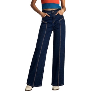 image:imageSidefeel Womens High Waisted Jeans Straight Leg Denim Pants  Soft Stretchy Jeans Full Length Practical 5Pockets Standout Front Seam Relaxed Loose Fit All Season VersatileBluing