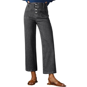 image:imageSidefeel Womens Wide Leg Jeans High Waisted Jeans  Stretchy Denim Pants Loose School Trendy Clothes Casual Work Outfits Teacher Outfits Straight LegGrey