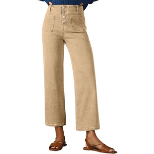 image:imageSidefeel Womens Wide Leg Jeans High Waisted Jeans  Stretchy Denim Pants Loose School Trendy Clothes Casual Work Outfits Teacher Outfits Straight LegKhaki