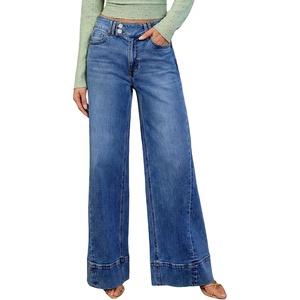 image:imageSidefeel Womens Wide Leg Jeans High Waisted Stretchy Baggy Denim PantsBlue