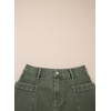 image:imageSidefeel Womens Cargo Pocket Straight Denim Skirt  Above Knee Length CasualPatch PocketsHigh WaistedStretch DenimCasual WearGreen