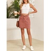 image:imageSidefeel Womens Cargo Pocket Straight Denim Skirt  Above Knee Length CasualPatch PocketsHigh WaistedStretch DenimCasual WearMineral Red