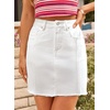 image:imageSidefeel Womens High Waist Seam Line Denim Skirt  Button Down Knee Length Elastic Fabric Trendy Fashion Business Casual Outfits Homcoming Early Fall with PocketsWhite