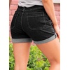image:imageSidefeel Womens High Waisted Button Fly Jean Shorts  Soft Stretch Denim Shorts Practical Jorts with Pockets Rolled Hem 335 Inseam Cute Summer Outfits Casual Daily WearBlack
