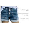 image:imageSidefeel Womens High Waisted Button Fly Jean Shorts  Soft Stretch Denim Shorts Practical Jorts with Pockets Rolled Hem 335 Inseam Cute Summer Outfits Casual Daily WearVintage Blue