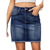 image:imageSidefeel Womens High Waist Seam Line Denim Skirt  Button Down Knee Length Elastic Fabric Trendy Fashion Business Casual Outfits Homcoming Early Fall with PocketsBluing