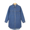 image:imageSidefeel Womens Collared Denim Dress Casual Long Sleeve Button Down Jean Shirt Dresses with PocketsLight Blue
